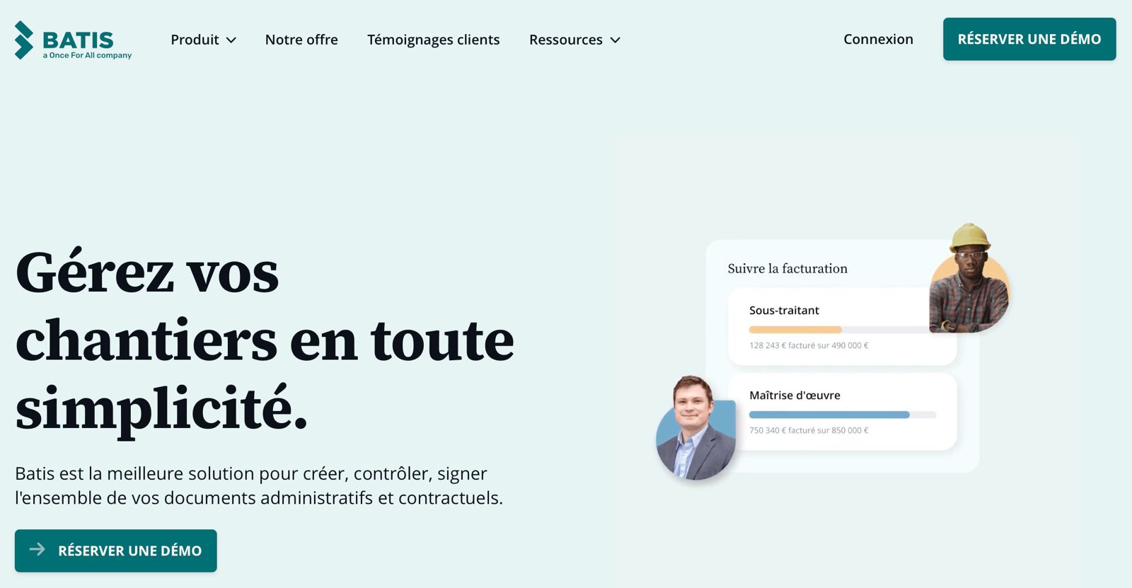 Page d'accueil du site Batis.io